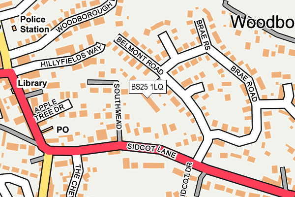 BS25 1LQ map - OS OpenMap – Local (Ordnance Survey)