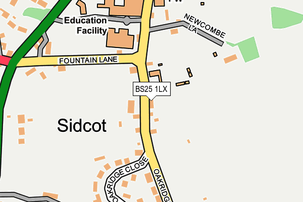 BS25 1LX map - OS OpenMap – Local (Ordnance Survey)