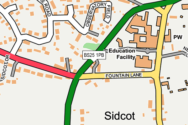 BS25 1PB map - OS OpenMap – Local (Ordnance Survey)