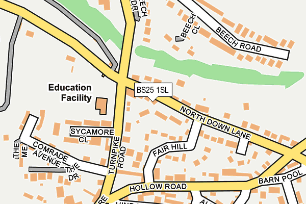 BS25 1SL map - OS OpenMap – Local (Ordnance Survey)