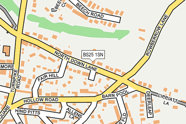 BS25 1SN map - OS OpenMap – Local (Ordnance Survey)