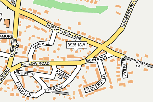 BS25 1SW map - OS OpenMap – Local (Ordnance Survey)