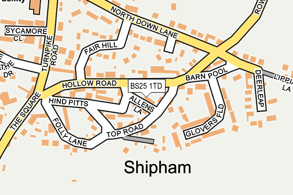 BS25 1TD map - OS OpenMap – Local (Ordnance Survey)