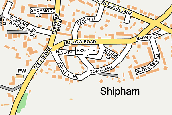 BS25 1TF map - OS OpenMap – Local (Ordnance Survey)