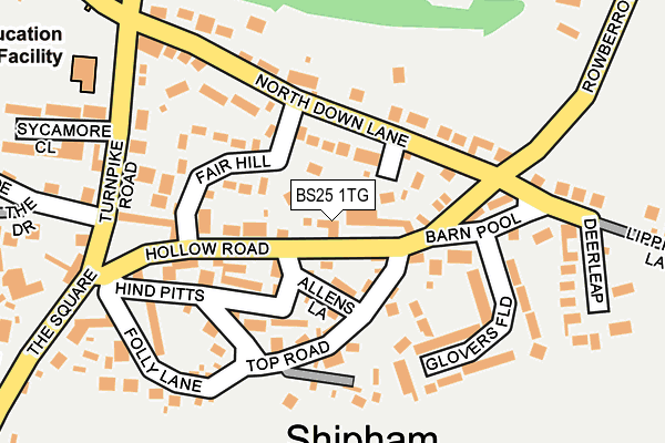 BS25 1TG map - OS OpenMap – Local (Ordnance Survey)