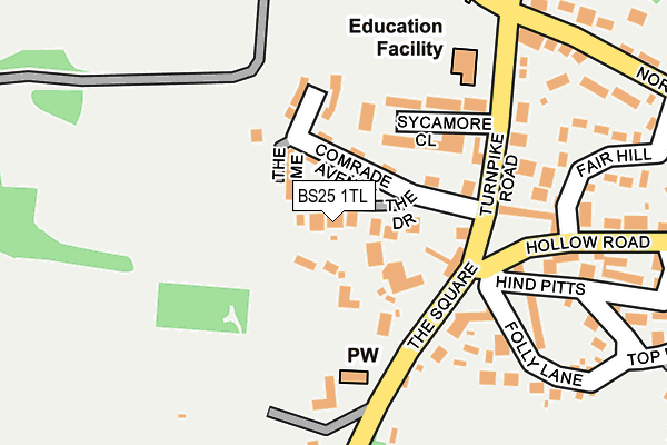 BS25 1TL map - OS OpenMap – Local (Ordnance Survey)