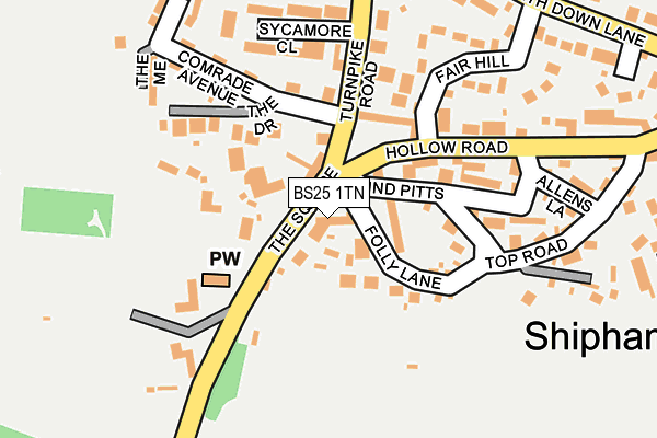 BS25 1TN map - OS OpenMap – Local (Ordnance Survey)