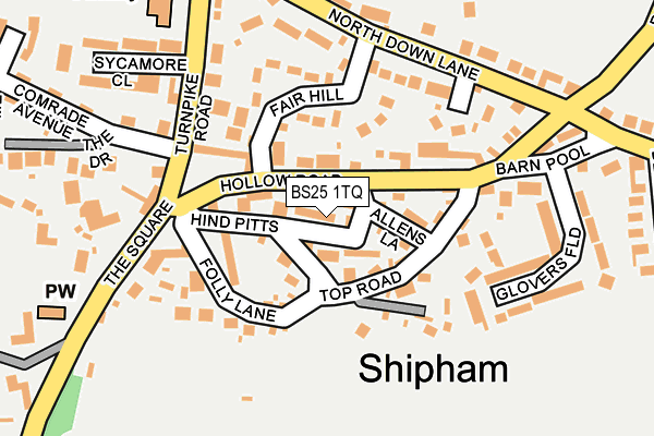 BS25 1TQ map - OS OpenMap – Local (Ordnance Survey)