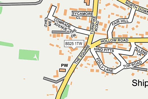 BS25 1TW map - OS OpenMap – Local (Ordnance Survey)