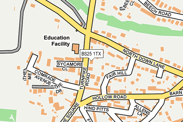 BS25 1TX map - OS OpenMap – Local (Ordnance Survey)