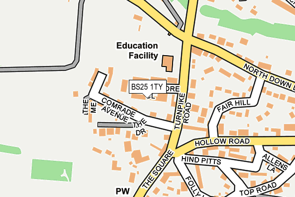 BS25 1TY map - OS OpenMap – Local (Ordnance Survey)