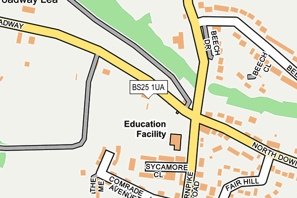 BS25 1UA map - OS OpenMap – Local (Ordnance Survey)