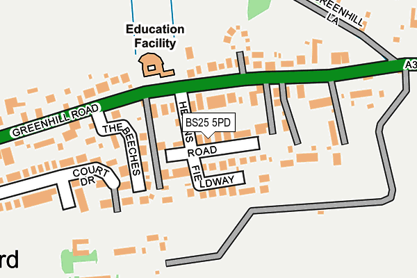 BS25 5PD map - OS OpenMap – Local (Ordnance Survey)