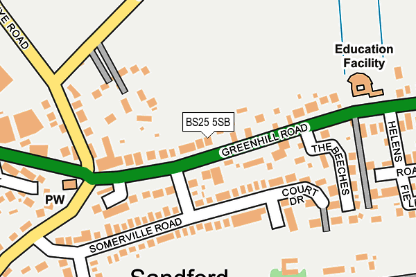 BS25 5SB map - OS OpenMap – Local (Ordnance Survey)
