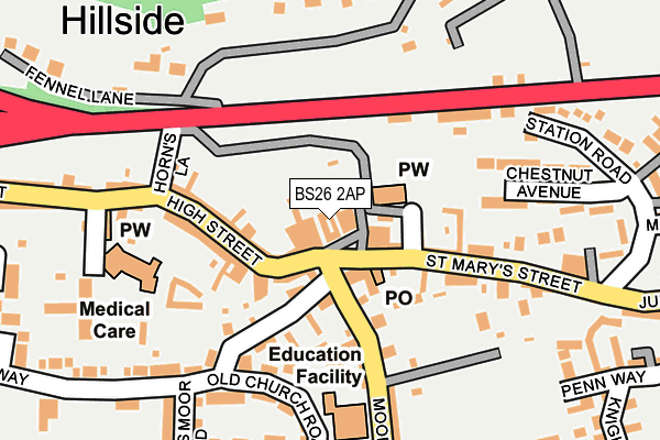 BS26 2AP map - OS OpenMap – Local (Ordnance Survey)