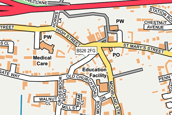 BS26 2FG map - OS OpenMap – Local (Ordnance Survey)