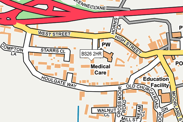 BS26 2HR map - OS OpenMap – Local (Ordnance Survey)