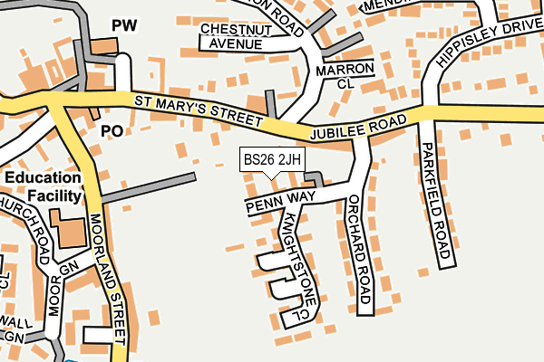 BS26 2JH map - OS OpenMap – Local (Ordnance Survey)