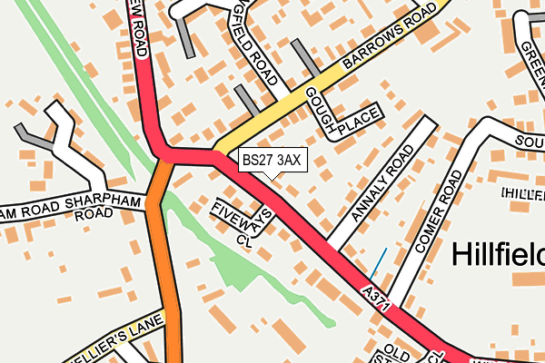 BS27 3AX map - OS OpenMap – Local (Ordnance Survey)