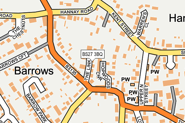 BS27 3BQ map - OS OpenMap – Local (Ordnance Survey)