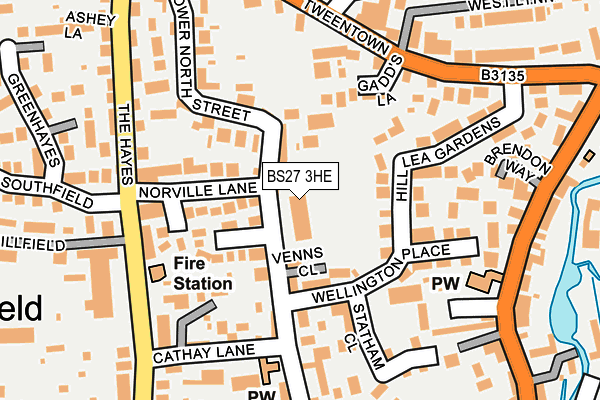 BS27 3HE map - OS OpenMap – Local (Ordnance Survey)