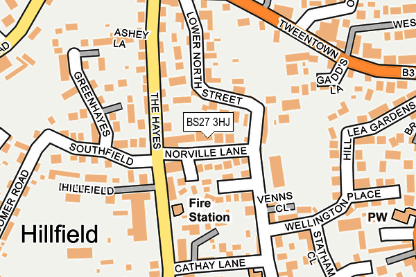 BS27 3HJ map - OS OpenMap – Local (Ordnance Survey)