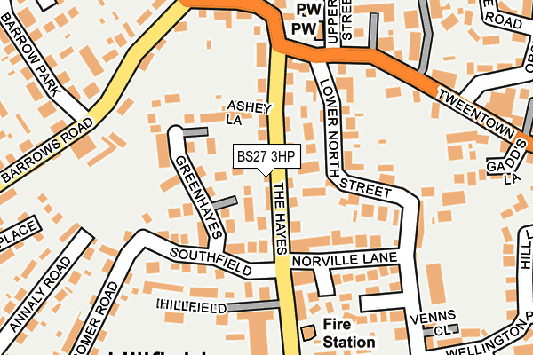 BS27 3HP map - OS OpenMap – Local (Ordnance Survey)