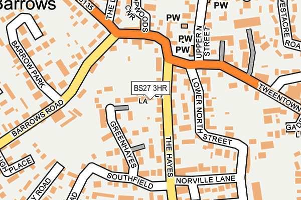 BS27 3HR map - OS OpenMap – Local (Ordnance Survey)