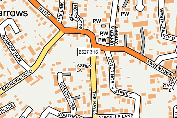 BS27 3HS map - OS OpenMap – Local (Ordnance Survey)