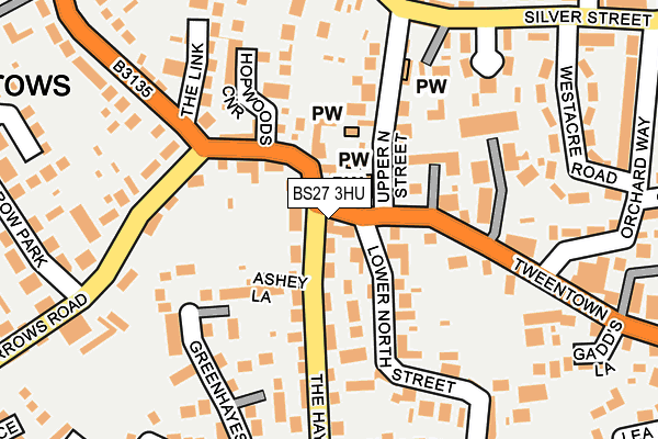 BS27 3HU map - OS OpenMap – Local (Ordnance Survey)