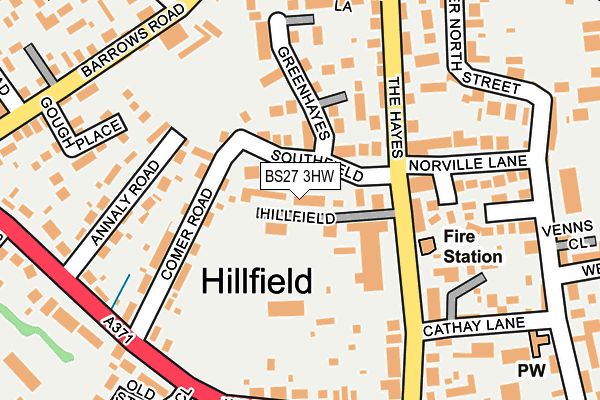 BS27 3HW map - OS OpenMap – Local (Ordnance Survey)