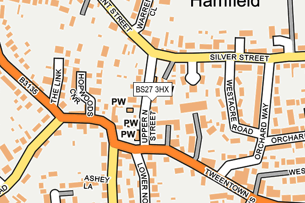 BS27 3HX map - OS OpenMap – Local (Ordnance Survey)
