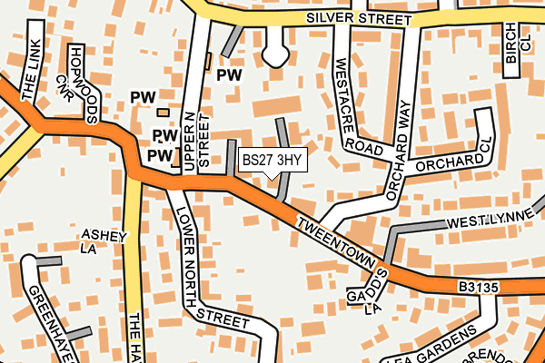BS27 3HY map - OS OpenMap – Local (Ordnance Survey)