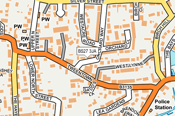 BS27 3JA map - OS OpenMap – Local (Ordnance Survey)