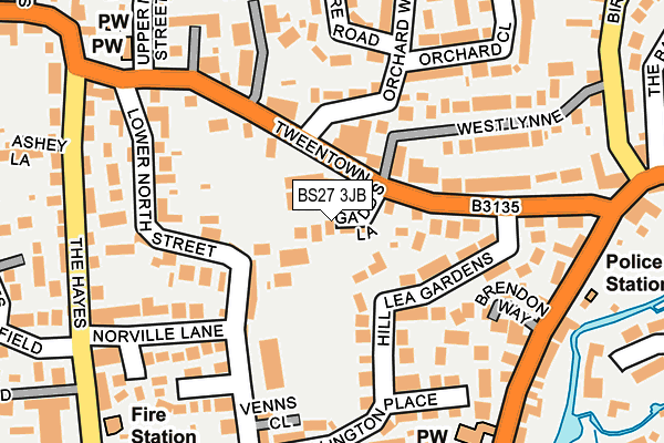 BS27 3JB map - OS OpenMap – Local (Ordnance Survey)