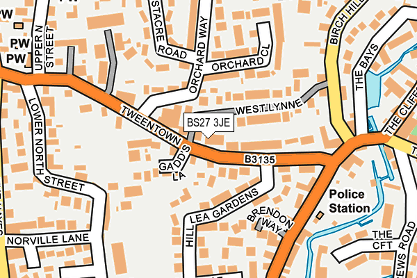 BS27 3JE map - OS OpenMap – Local (Ordnance Survey)