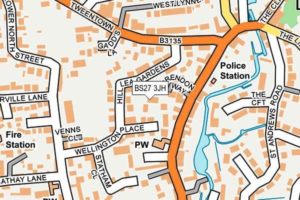BS27 3JH map - OS OpenMap – Local (Ordnance Survey)