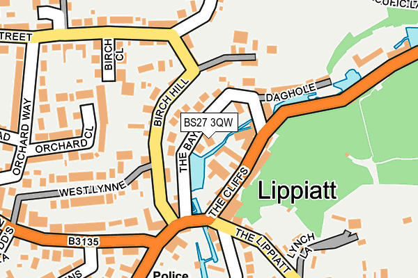 BS27 3QW map - OS OpenMap – Local (Ordnance Survey)