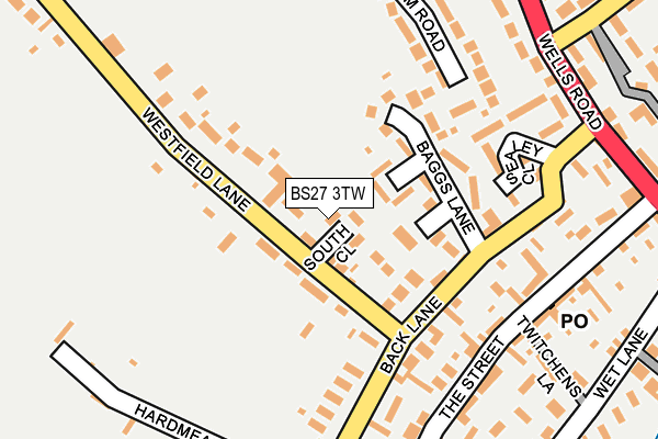 BS27 3TW map - OS OpenMap – Local (Ordnance Survey)