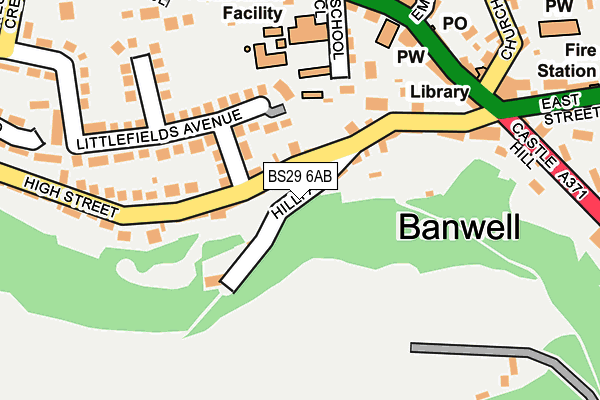 BS29 6AB map - OS OpenMap – Local (Ordnance Survey)