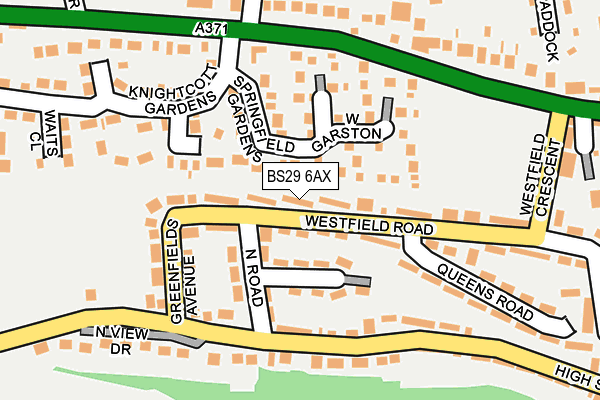 BS29 6AX map - OS OpenMap – Local (Ordnance Survey)