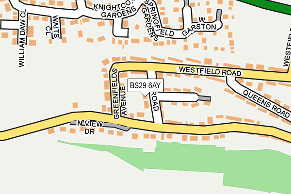 BS29 6AY map - OS OpenMap – Local (Ordnance Survey)