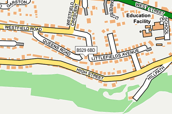 BS29 6BD map - OS OpenMap – Local (Ordnance Survey)
