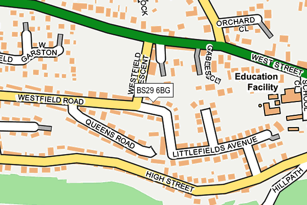 BS29 6BG map - OS OpenMap – Local (Ordnance Survey)