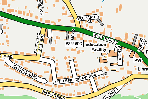 BS29 6DD map - OS OpenMap – Local (Ordnance Survey)