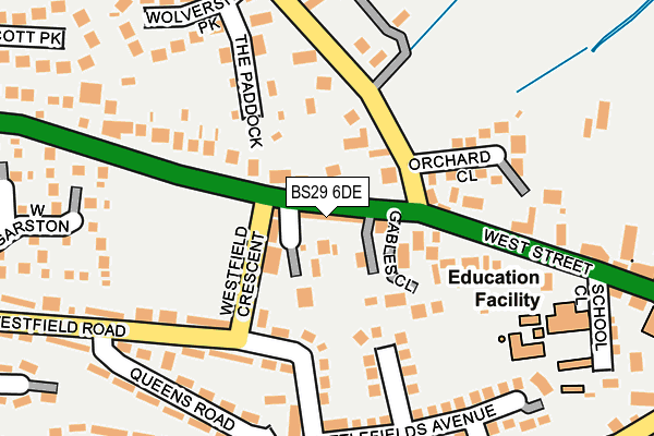 BS29 6DE map - OS OpenMap – Local (Ordnance Survey)