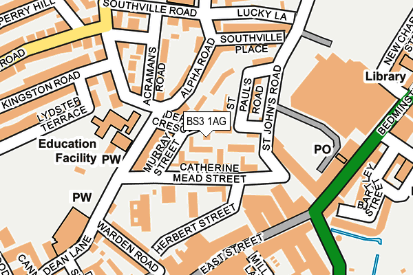 BS3 1AG map - OS OpenMap – Local (Ordnance Survey)