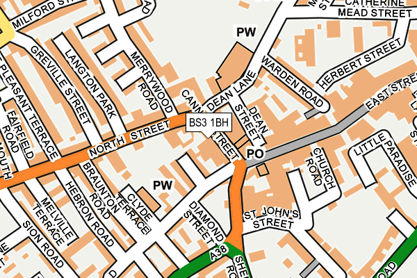 BS3 1BH map - OS OpenMap – Local (Ordnance Survey)