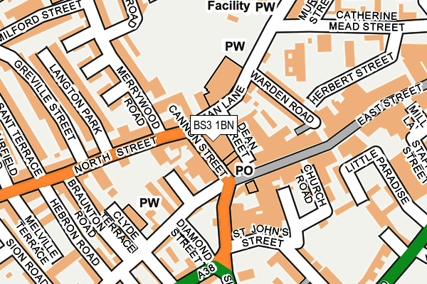 BS3 1BN map - OS OpenMap – Local (Ordnance Survey)