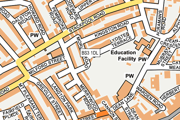 BS3 1DL map - OS OpenMap – Local (Ordnance Survey)